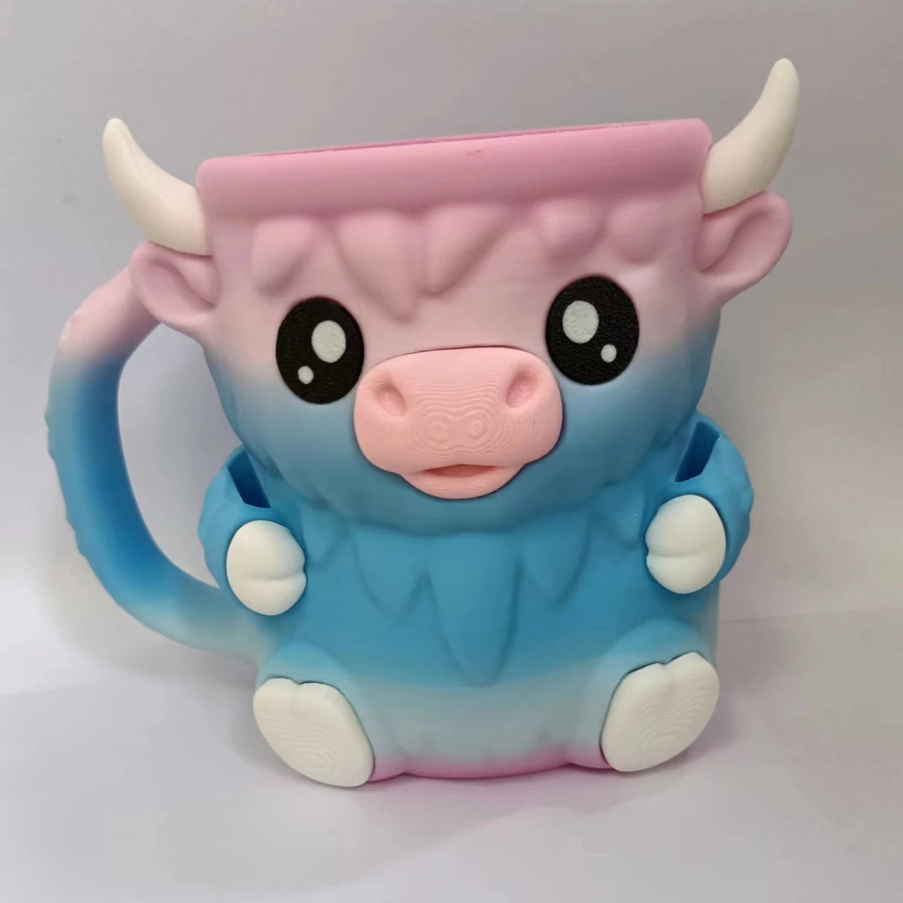 Reusable Highland Cow Ice Pint Holder W/ Snack Drawer & Handle 3D Printed Ice Cream Pint Containers Beer Can Sleeves Ideal Gifts